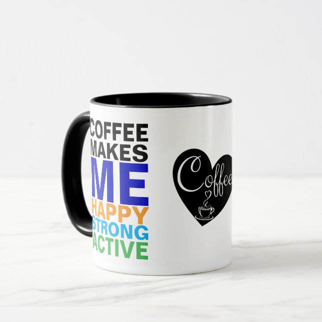 Caneca de Café Engraçada para Homens | Café Me Faz (Frente Esquerda)