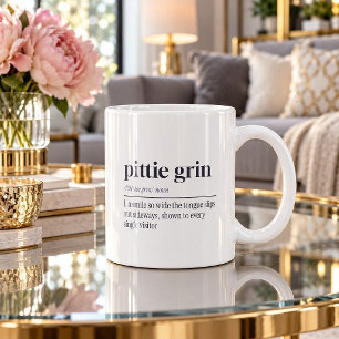 Caneca de Café Engraçada Pittie Grin Língua Para F