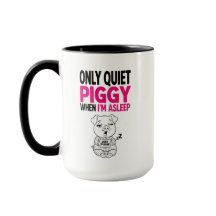 Caneca de Café Engraçada Porca Quieta Estou Dormin