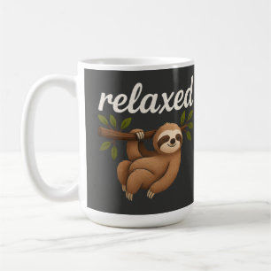Caneca De Café Engraçada Preguiça Relaxada Ilustração de Estilo d
