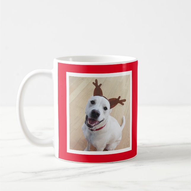 Caneca De Café Engraçada Reindet Cachorro Cachorro Vermelho (Esquerda)