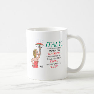 Caneca De Café Engraçada Saucy Spicy Italiano Mulheres e Comida