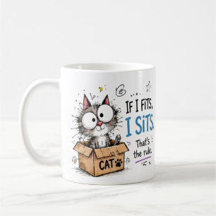 Caneca de café engraçada "Se Couber, Eu Sento" com