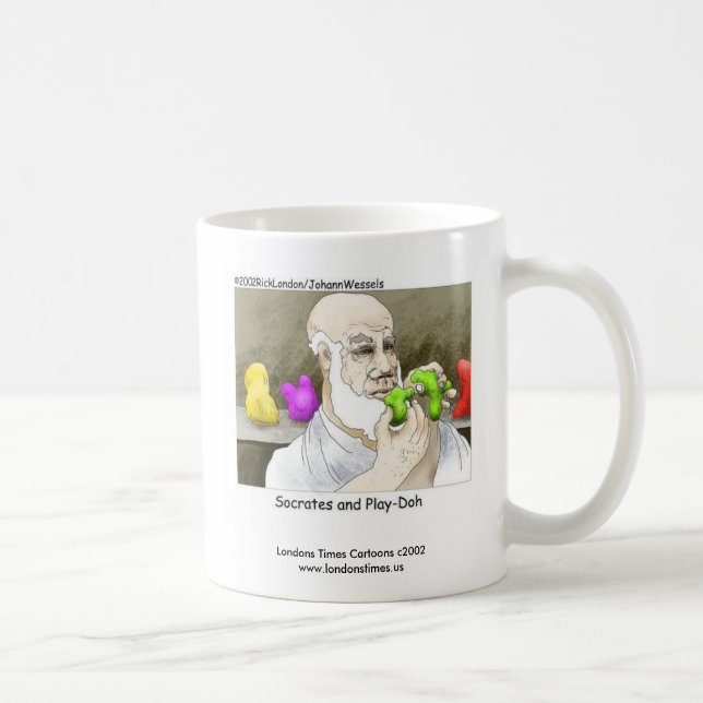 Caneca de Café Engraçada Socrates & Play-Doh (Direita)