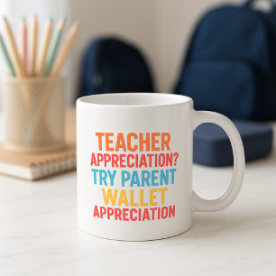 Caneca De Café Engraçada Taça de Professores; Apreciação da Carte