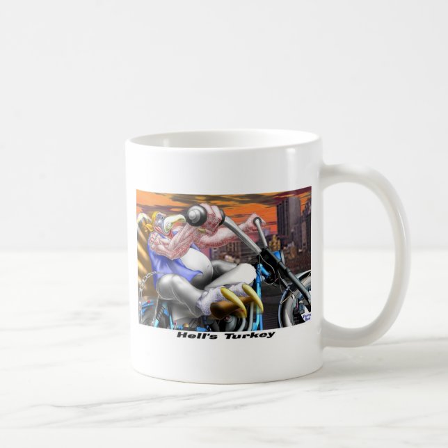 Caneca De Café Engraçada Turquia Ação de Graças Harley Camisetas  (Direita)