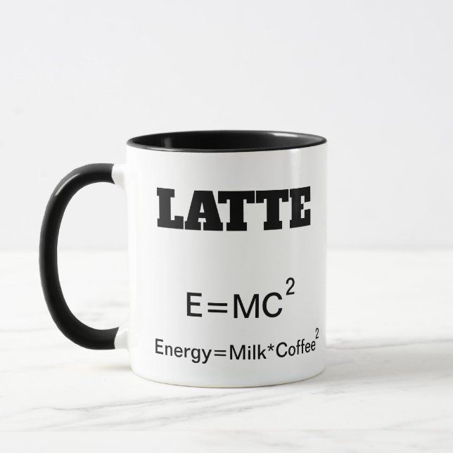 Caneca de café engraçada uma chalaça E=MC2. da (Esquerda)