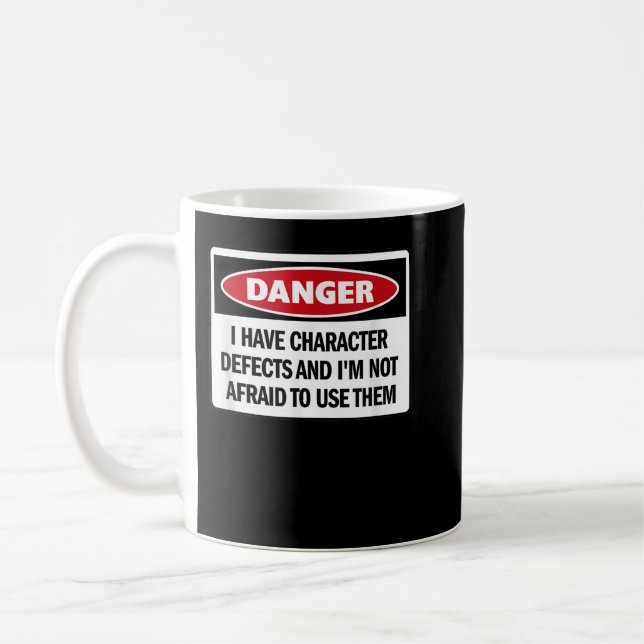 Caneca De Café Engraçado 12 Passo 'Eu Tenho Defeitos De Caráter E (Esquerda)