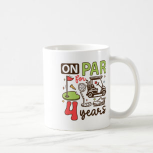Caneca De Café Engraçado 4º aniversário Camisa de Golfe 4 anos Go