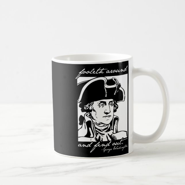 Caneca De Café Engraçado 4 De Julho 4 George Washington Foole (Direita)