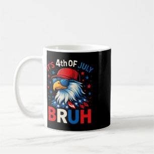 Caneca De Café Engraçado 4 de Julho Águia Bruh Americano