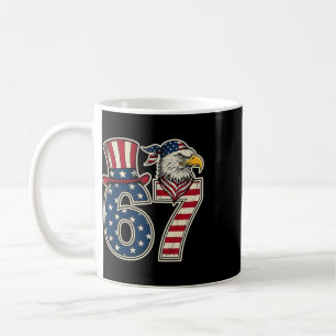 Caneca De Café Engraçado 67 Águia Seis Sete 4 De Julho Meme Bande