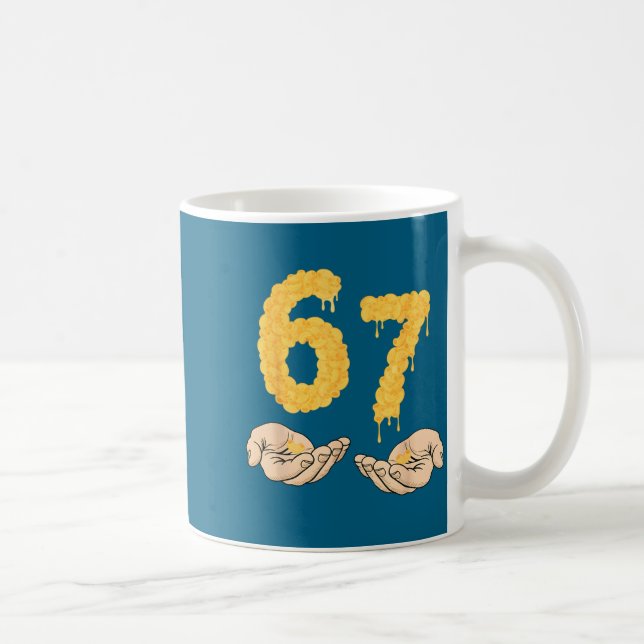 Caneca De Café Engraçado 67 Seis Sete Queijo Mac &amp; Queijo 6 7 (Direita)