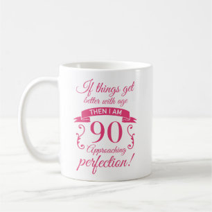Caneca De Café Engraçado 90 Birthday 'Perfection'