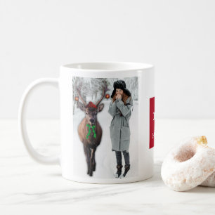 Caneca De Café Engraçado a sua foto de Natal com uma foto person