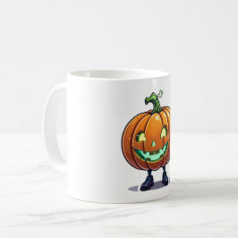 Caneca De Café Engraçado Abóbora-Cabeça Com Café De Halloween