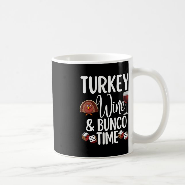 Caneca De Café Engraçado Ação de Graças Cai Humor Turquia Vinho e (Direita)