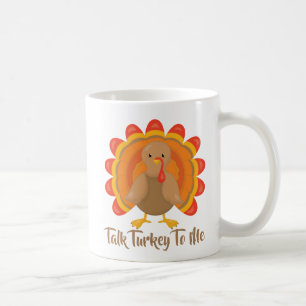 Caneca De Café Engraçado Ação De Graças Fala A Turquia Comigo