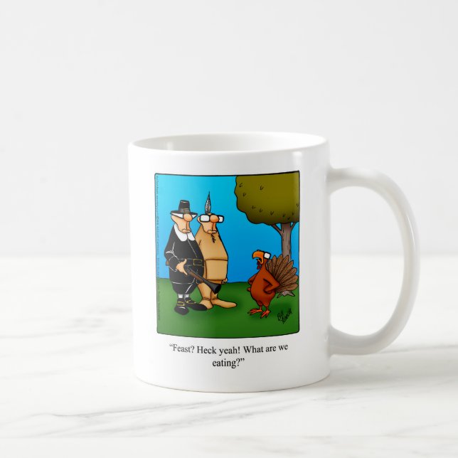 Caneca De Café Engraçado Ação de Graças Humor "Banquete" Mug (Direita)