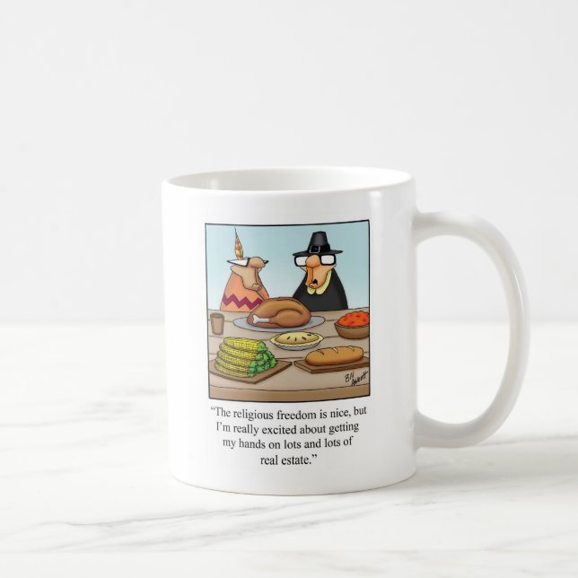 Caneca De Café Engraçado Ação de Graças Humor Mug Gift (Direita)
