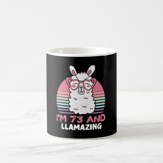 Caneca De Café Engraçado Adorável Llama 73º Presente De Aniversár (Centro)