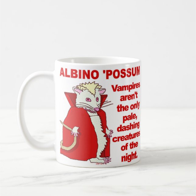 Caneca De Café Engraçado Albino Possum Vampire Animal (Esquerda)