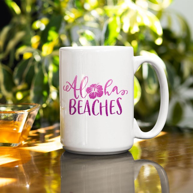 Caneca De Café Engraçado Aloha Beaches Personalizado Citação Lite (Aloha Beaches Mug)