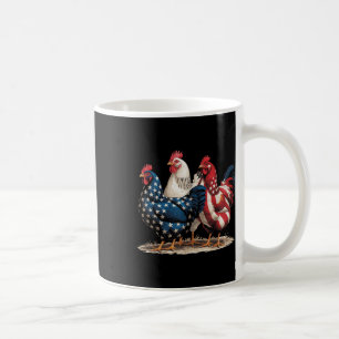Caneca De Café Engraçado American Flag Rooster Independence Day 4