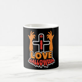 Caneca De Café Engraçado Amor Halloween Spookie Mãos Zombie