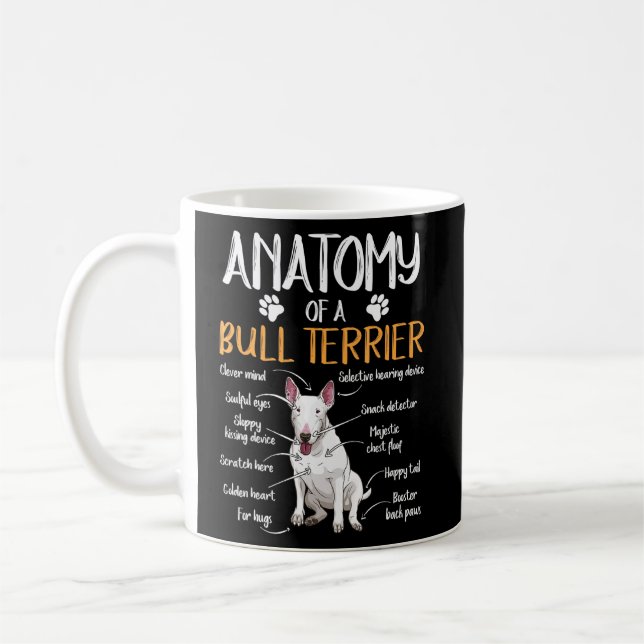Caneca De Café Engraçado Anatomia Bull Terrier Dog (Esquerda)