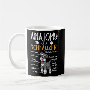 Caneca De Café Engraçado Anatomia, Cão Schnauzer