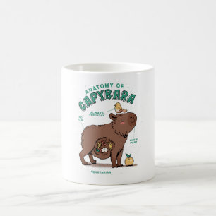 Caneca De Café Engraçado Anatomia Capybara