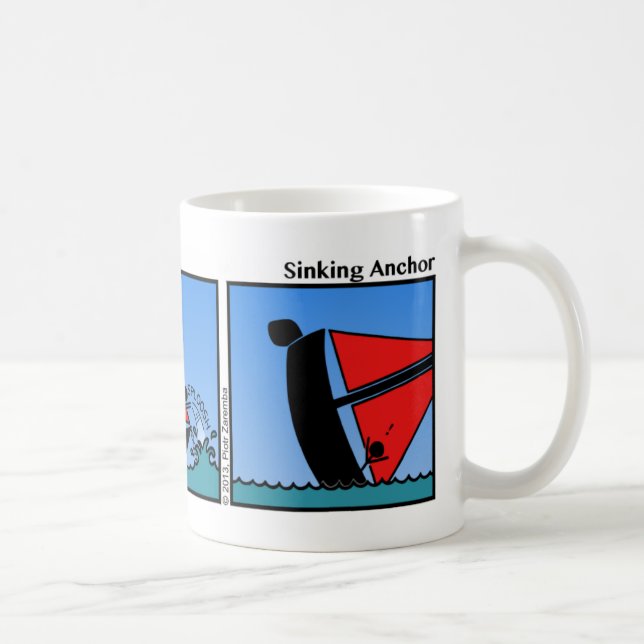 Caneca De Café Engraçado Anchor Stickman Mug - 107 (Direita)