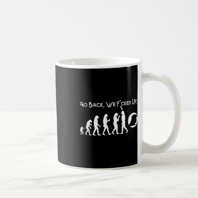 Caneca De Café Engraçado Anti Trump - Volte! Trump Evolution Tee (Direita)