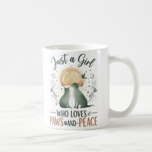 Caneca De Café engraçado Apenas uma garota que ama gatos e cães m