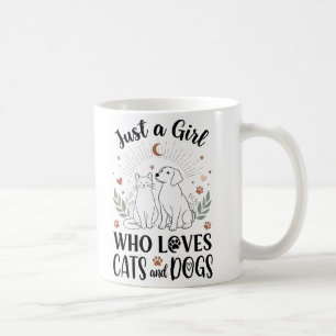 Caneca De Café engraçado Apenas uma garota que ama gatos e cães m