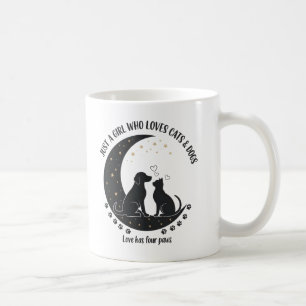 Caneca De Café engraçado Apenas uma garota que ama gatos e cães m