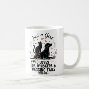 Caneca De Café engraçado Apenas uma garota que ama gatos e cães m