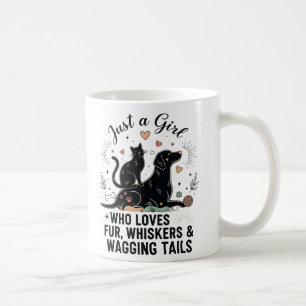 Caneca De Café engraçado Apenas uma garota que ama gatos e cães m