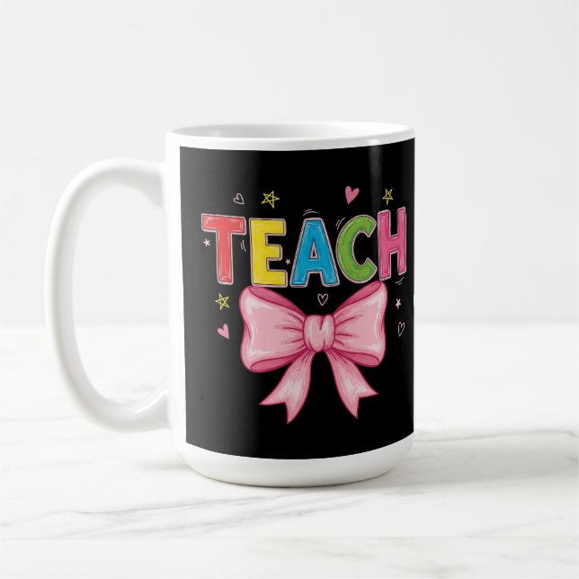Caneca De Café Engraçado Arco Coquette Crayon Professores Criança (Esquerda)