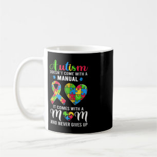 Caneca De Café Engraçado Autismo Mamãe Camisa Para Mulheres. Es