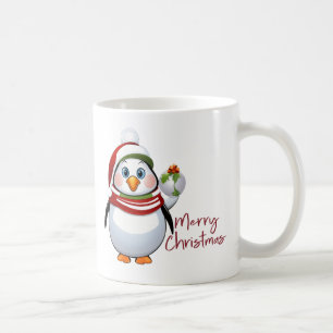 Caneca De Café Engraçado Bauble Buddy Penguin Natal