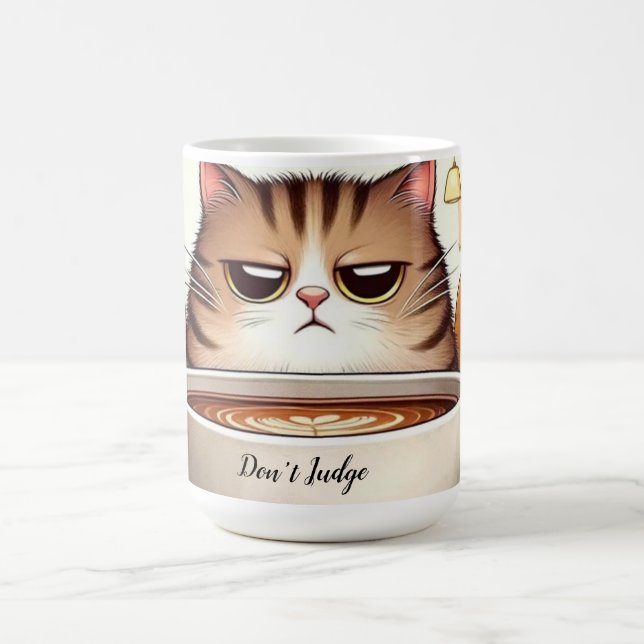 Caneca De Café Engraçado bebendo de gato café enorme. (Centro)