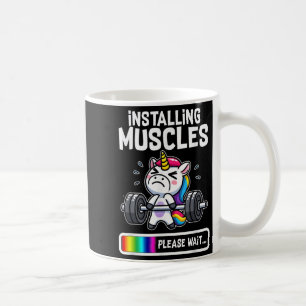 Caneca De Café Engraçado Belo Unicorn Workout Gym Malhação Welevt