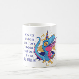 Caneca De Café Engraçado Bestamigo MÁ INFLUÊNCIA Unicórnio TR