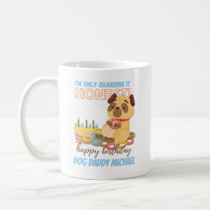 Caneca De Café Engraçado Birthday Mug para Pai PUG DOG Mãe