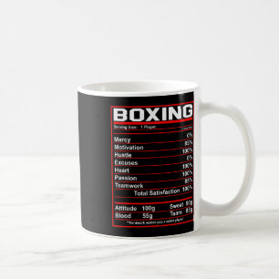 Caneca De Café Engraçado Boxing Nutrition Facts Boxer