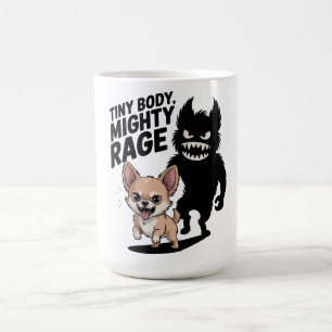 Caneca De Café Engraçado Cachorro Chihuahua "Corpo Pequeno, Grand