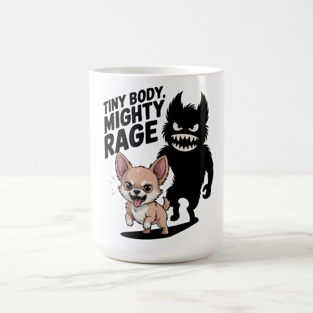Caneca De Café Engraçado Cachorro Chihuahua "Corpo Pequeno, Grand (Centro)