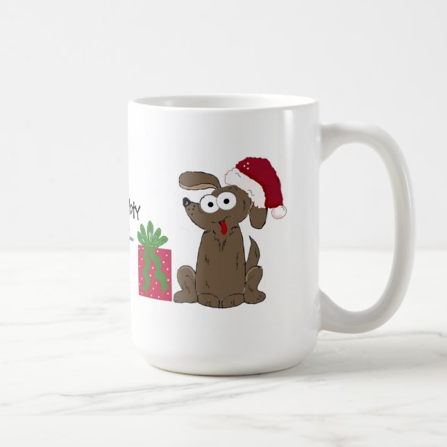 Caneca De Café Engraçado Cachorro de Cartoon com Dizendo (Direita)